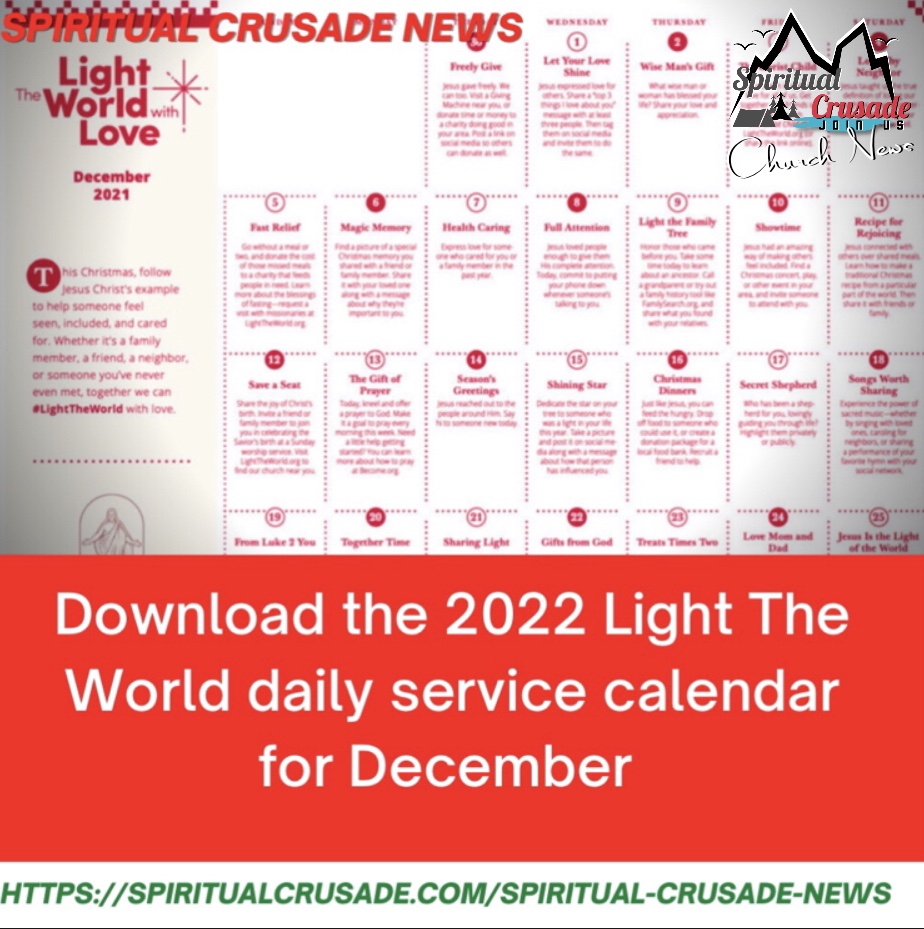 Lds Light The World Calendar 2022 January Calendar 2022